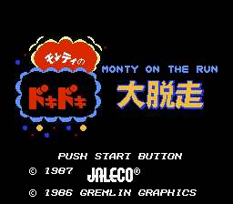 Monty no Doki Doki Daisassou - Monty on the Run Title Screen